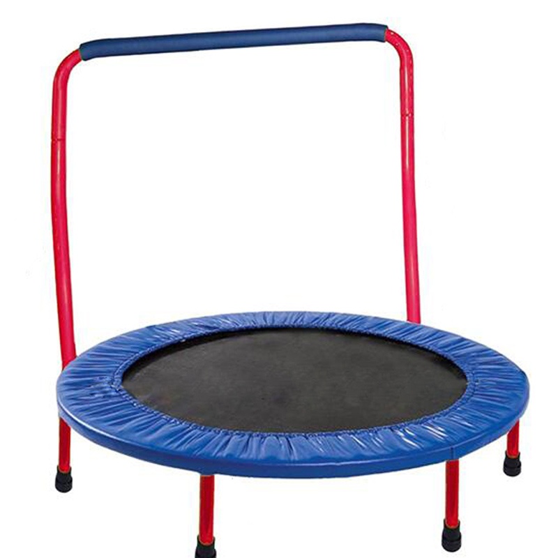 Tengtai indoor foldable fitness mini trampoline with safety handle bar